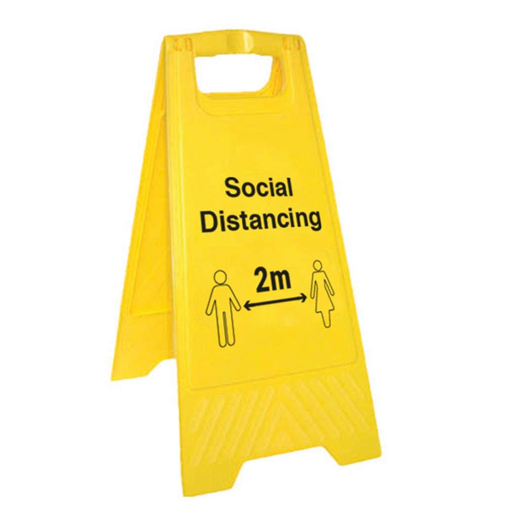 V Safety Social Distancing - Double Sided Floor Sign