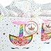 Unicorn Party Favor Bags - Set of 12 - Cute Pastel Ribbon Handles Thank You Tags & Gold Sparkle Tissue Paper | For Kids Rainbow Birthday Party - Fill Paper Bags with Treats, Candy, Supplies and Gifts