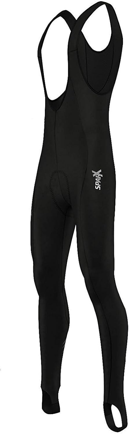 Sparx Men's Super Roubaix Cycling Bib Tight Padded Winter Cycle Thermal Bib Pants: Clothing