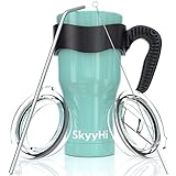 6-Piece Stainless Steel Vacuum Insulated Tumbler Set (20 oz or 30 oz Tumblers), Tea Cup or Coffee Travel Mug with Handle, 2 Lids, Straw & Brush - Double Wall Insulation for Hot & Cold Drinks