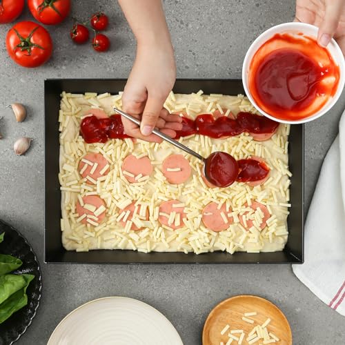 Jisculo Detroit Style Pizza Pan 10x14x2.5 (Non-Stick, BPA & PFOA Free) Heat-Resistant Up to 800°F, Pre-Seasoned Authentic Hard Anodized Detroit Deep Dish Pizza Pan, Five-Year Free Replacement