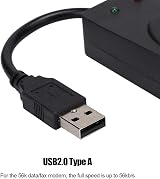 ASHATA USB 2.0 to Dual Port RJ11 Ethernet Adapter 56k Fax Modem Win 7/10 view 6