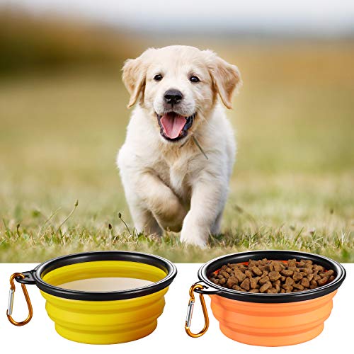 ME.FAN Collapsible Dog Bowl Travel Portable Dog Bowl(12oz) Silicone