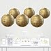 Andaz Press Hanging Paper Lantern Party Decor Kit with Free Party Sign, Gold, 6-Pack Wedding 25th 50th Anniversary Graduation