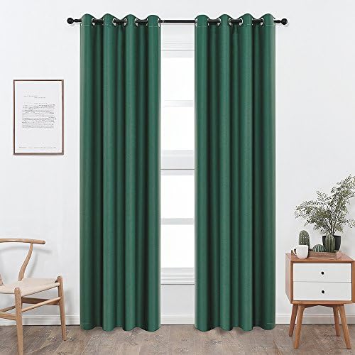 Shade Insulation Curtain For Bedroom Living Room Balcony Curtain,Dark Green,52x95-inch,1 Panel