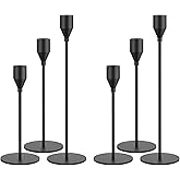 NLBTW Black Taper Candle Holders Set of 6, Metal Candlestick Holders for Table or Mantel Decor Centerpiece, Candle Stick Holder Decor for Wedding, Dinning, Party or Anniversary