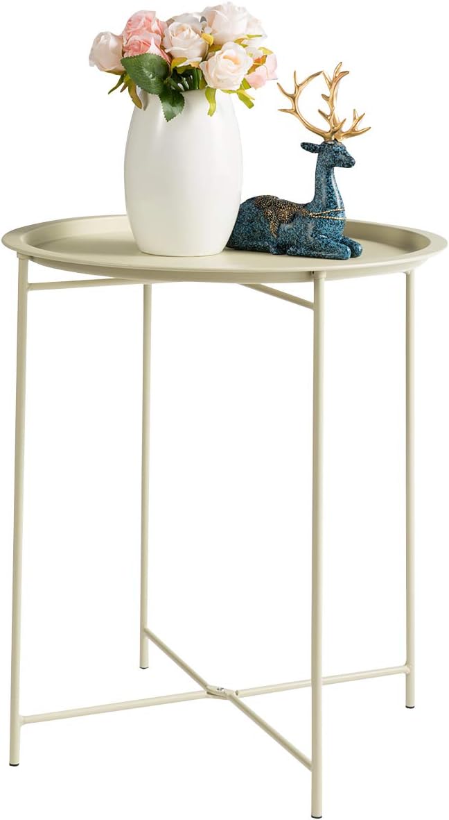 Nightstand Bedside Table 17 5 Anti Rust Outdoor Indoor Snack Table With Removable Tray Atrovirens 20 6 X Jane Eyre Tray Metal End Table Accent Coffee Table H D Small Round Side Table End Tables