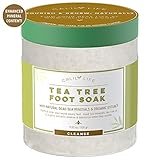 Calily Life Organic Tea Tree Oil Foot Soak with Natural Dead Sea Minerals , 16 Oz. - Rejuvenate and Detox Tired & Achy Feet - Softens & Refreshes Feet, Eliminates Odors, Body scrub [ENHANCED]