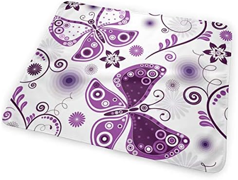 FnH88Ee Purple Pattern Butterfly Baby Crib Pee Mat Washable Urine Bed Pads Absorbent Reusable - Changing Pad Waterproof Mattress Protector for Toddler Kids Infant Pets Incontinence