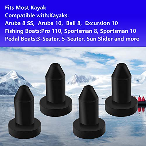 Nordun 4 Pack Kayak Drain Plug Push in Compatible with Sun Dolphin