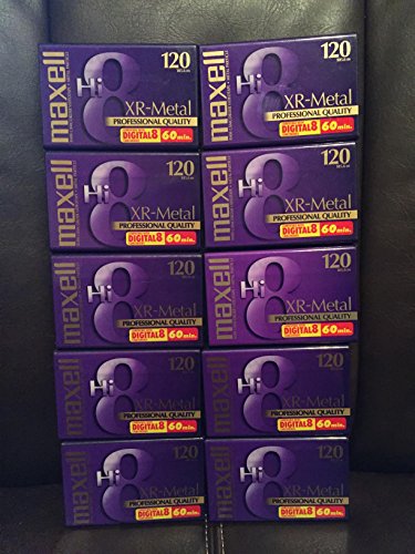 Maxell Hi-8 120 XR-Metal Professional Quality 60 Min. 8MM Camcorder Videotape 10 Pack