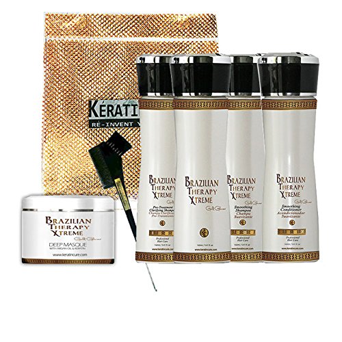KERATIN CURE 0% Formaldehyde Capilar Btox BRAZILIAN THERAPY XTREME BTX TREATMENT GOLD GLAMOUR (160ml