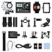 FITFORT Action Camera 4K WiFi Ultra HD Waterproof Sport Camera 12 MP 170 Degree 2 Inch LCD Screen Remote Control 2Pcs Batteries 19 Accessories -Silver
