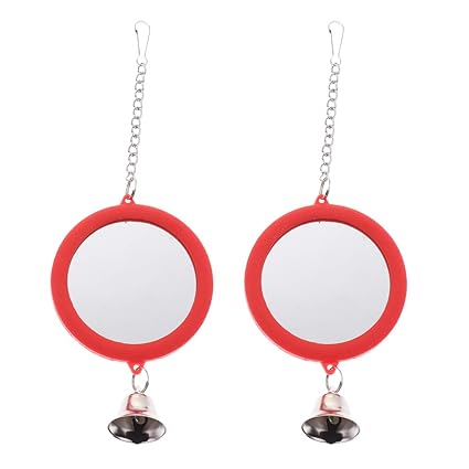 perfk Vogel Spiegel mit Glöckchen, 2er / Set