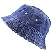 The Hat Depot Washed Cotton Denim Bucket Hat (L/XL, Dark Denim)