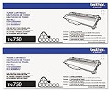 Genuine Brother TN-750 (TN750) High Yield Black Toner Cartridge 2-Pack