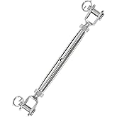 Jamiikury M8 Jaw and Jaw Turnbuckle, Stainless Steel Turnbuckle Heavy Duty Turn Buckle, 4409lbs Working Load Limit, Durable for Wire Rope Cable