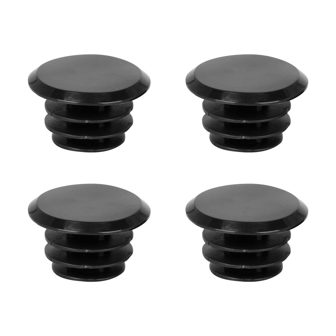 X AUTOHAUX 4pcs Bike Handlebar Bar Plastic End Plugs Caps Locking Grip Black