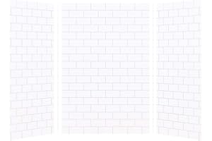 Transolid SWK483672-21 SaraMar Glue 3-Piece Shower Wall Kit, White, 36-in L x 48-in W x 72-in H