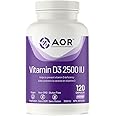 AOR Vitamin D3 2500 IU, 120 Caps 120-Day Supply – Enhances Calcium & Phosphorus Absorption – Maintain Strong Bones & Teeth –