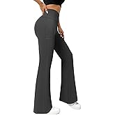 COPYLEAF Flare Leggings for Women High Waisted Yoga Pants with Pockets Workout Gym Work Tummy Control Bootcut Leggings