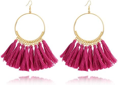 Tassel Earrings Tiered Thread Tassel Dangle Earrings Statement Layered Tassel Drop Earrings