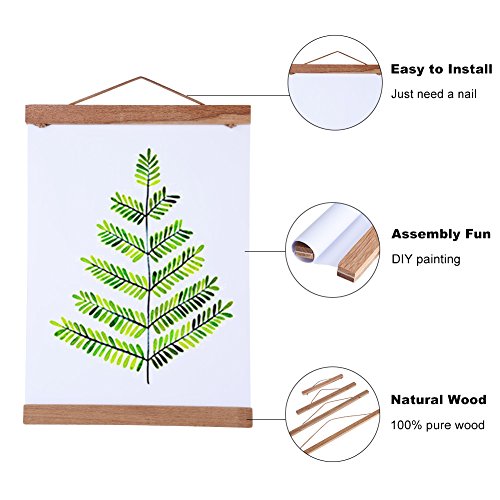 image for Yosoo Magnetic Wooden Photo Frame Natural Wood Frame Picture Poster Ar