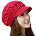 AutumnFall Fashion Womens Winter Warm Flower Knit Crochet Beanie Hat Cap Beret (A)