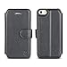 iPhone 5S Case iPhone SE Case, TANNC [Screen Protector Included] Flip Leather Wallet Phone Case [Layered Dandy] - [Card Slot][Flip][Wallet] - For Apple iPhone 5S / SE/5 Devices - Black