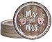 BLUE PANDA Rustic Bridal Shower Paper Plates - Country Style, Mr & Mrs, 9 In, 80 Pack, Pink - Country Theme Bridal Shower Plates