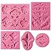 Funshowcase Baroque Style Curlicues Scroll Lace Fondant Silicone Mold for Sugarcraft, Cake Border Decoration, Cupcake Topper, Jewelry, Polymer Clay, Crafting Projects, 5 in Set
