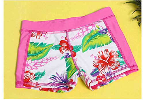HDOBHIO Baby Toddler Girls Swimsuit Rashguard Set Flower Tankini (Pink, Tag XL/4-5Years) - Thumbnail 6