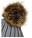 BabeMall Grey Fashion Winter Spring Women Faux Fur Pom Pom Knitted Warm Beanie Hat