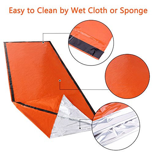Mounchain Emergency Sleeping Bag Lightweight Waterproof Thermal Survival Blanket, Fits Camping, Backpacking, Hiking, Climbing - Thumbnail 4