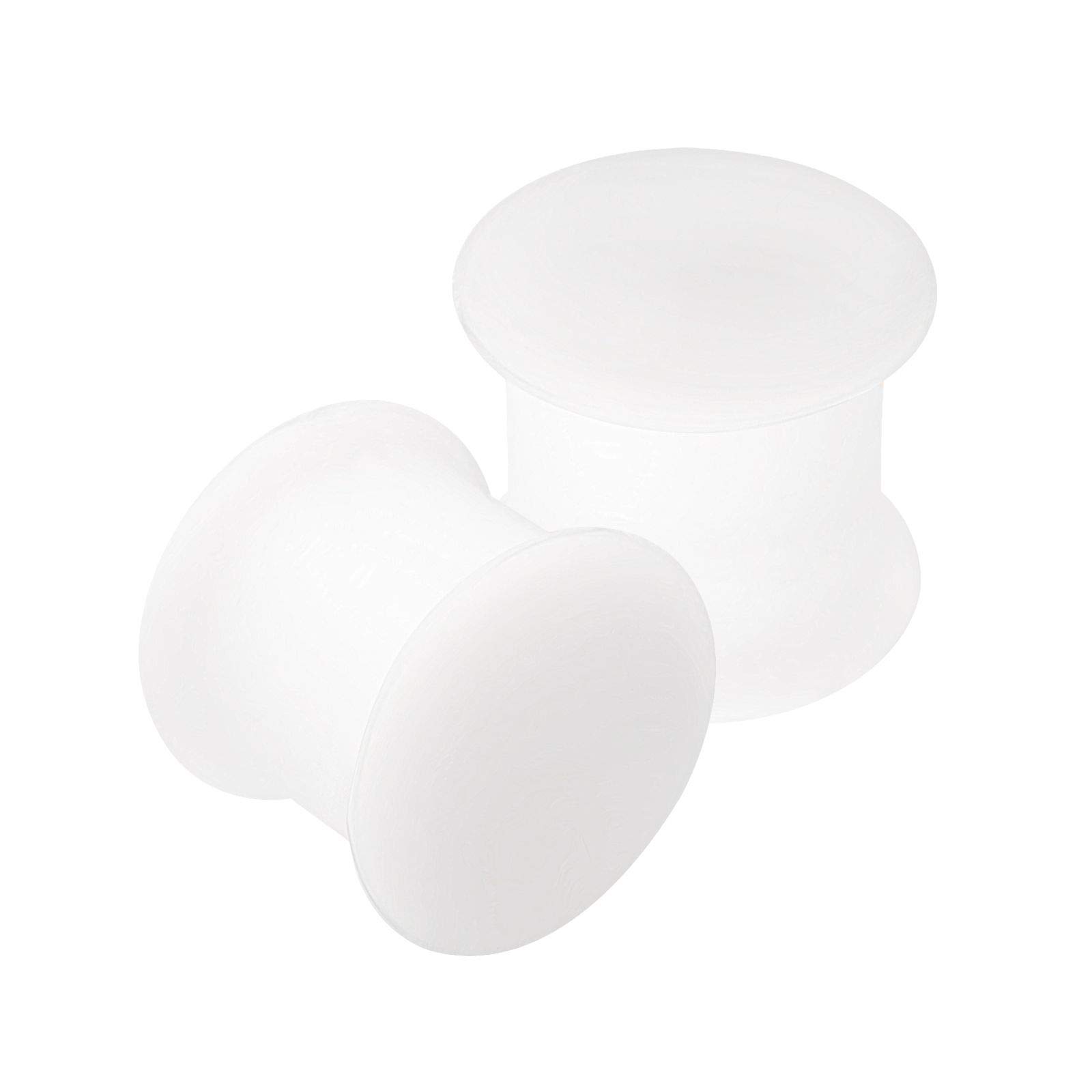KJM FASHION 2pcs White Silicone Double Flared Flared Ear Stretcher for Ear Lobe Silicone Silicone N/A, Silicone