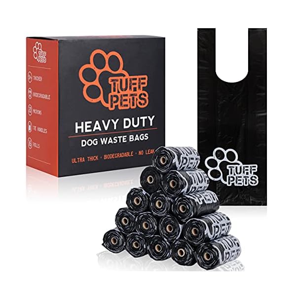 Tuff-Pets-50-Stronger-Dog-Poo-Bags-Biodegradable-Eco-Doggie-Poop-Bags-with-Tie-Handles-on-a-Roll-Cornstarch-16-Dispenser-Refill-Rolls-Thick-Doggy-Waste-Bags Tuff Pets 50% Stronger Dog Poo Bags | Biodegradable Eco Doggie Poop Bags with Tie Handles on a Roll Cornstarch | 16…