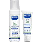 Mustela Cradle Cap Fragrance-Free Baby Shampoo &amp; Cream for Baby &amp; Newborn for Seborrheic Dermatitis - Helps to minimize Scalp Flakes - Clinically &amp; Dermatologist Tested - 2 Items Set