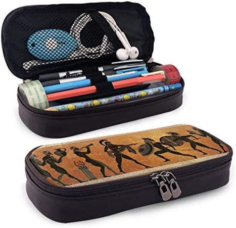Black Pottery Ancient Greek Mythology Pen Case for Kids Pencil Cases for Teen Girls 8 X 1.5X 3.5inch Big Capacity Multifunction Cosmetic Bag Pencil Cases for Teen Girls Funny Pencil Bag