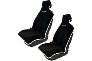 DryvaSeat - Premium Microfiber Towel Car Seat Cover - Waterproof & Sweatproof - Universal Fit, Machine Washable, Non-Slip - Seat Protector for Car, Truck, SUV, Van (Black, 2 Pack)