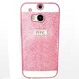 HTC one M8 Case,Silverback, Glitter Hybrid Protective Hard Cover Cases for HTC one M8 -Pink