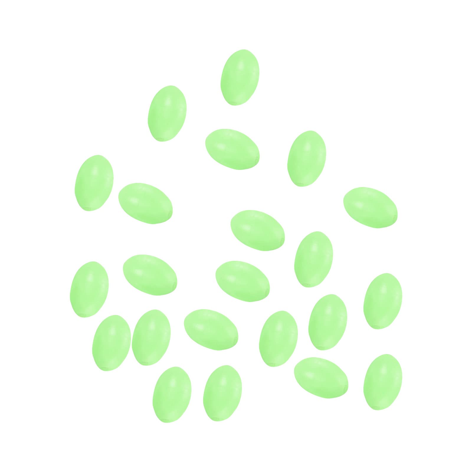 PATIKIL 6x4mm Luminous Fishing Beads, 200 Pieces Plastic Glow Fishing Bait Eggs Rig Bead Tackle Tool Oval, Green