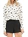 Clothink Women White Bird Print Shirt Collar Long Sleeve Button Up Shirt