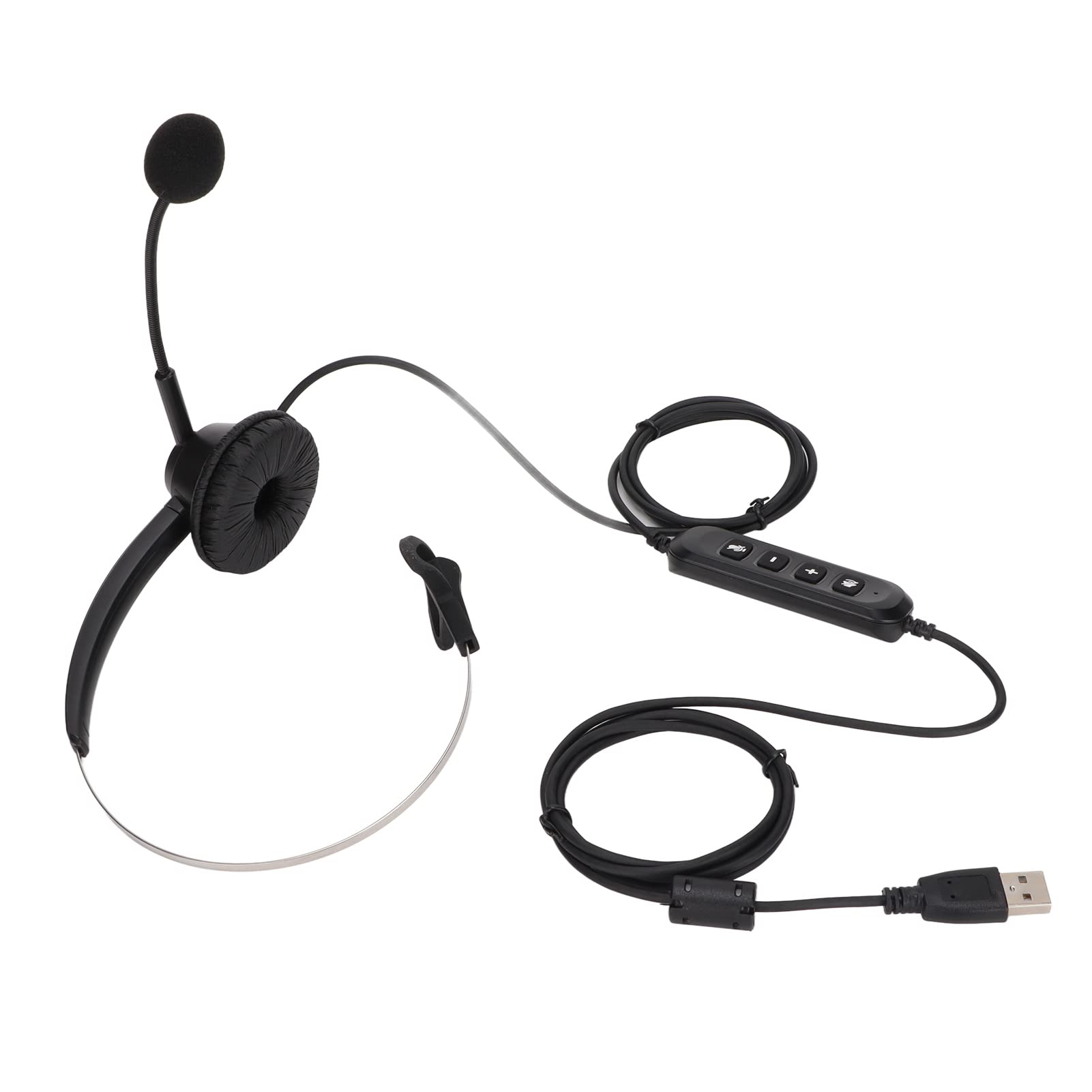 H360 USB Telephone Headset, Professional Single Ear Call Center Headphone, with Noise Canceling Mic Mircrophone, for Customer Service Office