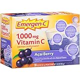Emergen-C Dietary Supplement Drink Mix with 1000 mg Vitamin C, 0.30 Ounce Packets, Caffeine Free (Acai Berry Flavor, 30 Count)