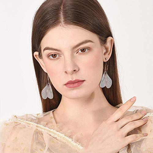 BigOtters 80PCS Dragonfly Wing Charms, White Dragonfly Wing Shape with 2 Rolls Fishing Line for DIY Art Craft Flying Keys Skeleton Keys Earrings Pendant Jewelry Making