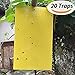 BESKIT 20-Pack Dual-Sided Yellow Sticky Traps for Fungus Gnat, Whitefly, Aphid, Leaf Miner, Other Flying Insects, Bugs (10x6 Inches, 20pcs Twist Ties Included)