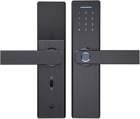 Amazon Owsooレバーハンドル錠 スマート指紋ドアロック 指紋認証 パスワード指紋 App 暗証番号 キー解除方法 補助錠 錠前
