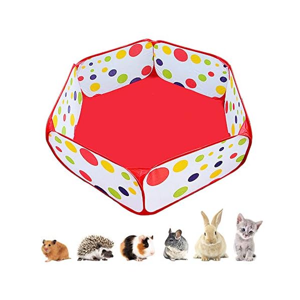 Amakunft Portable Small Animals Playpen, Outdoor/Indoor Pop Open Pet Exercise Fence, Guinea Pig Accessories Metal Wire…