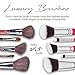Kabuki Makeup Brush Set - Foundation Powder Blush Concealer Contour Brushes - Perfect For Liquid, Cream or Mineral Products - 10 Pc Collection With Premium Synthetic Bristles For Eye and Face Cosmetic