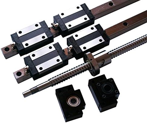 Hezukyp CNC 20MM Linear Guideway Rail RM2005 ballscrew 1300MM Linear Motion Kit